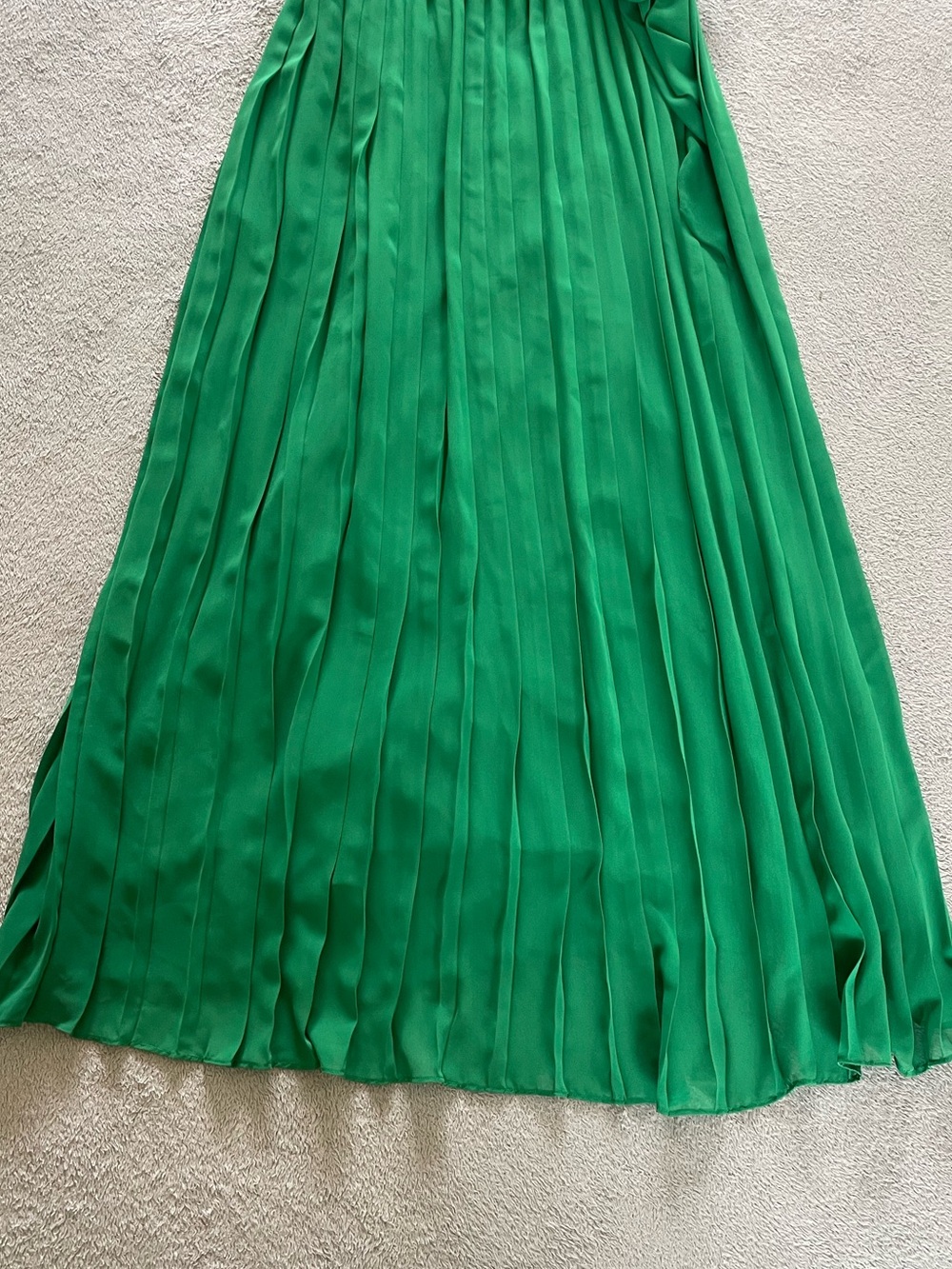 Jessica Simpson Kelly Green Sleeveless Pleated Maxi Dress Size 12 Wedding Guest - Picture 4 of 12